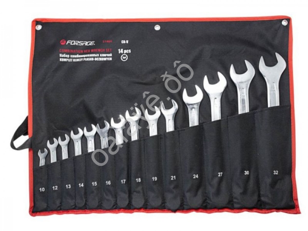 Ключи комбинированные, набор 14пр. (10, 12-19, 21 24 27 30 32мм) Forsage