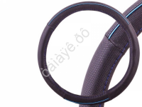 Оплетка руля экокожа M "SKYWAY" Combo-8 Черно/Синяя /1/25