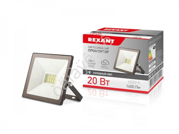 Прожектор светодиодный 20 Вт, 6500К, IP65, REXANT Прожектор светодиодный 20 Вт, 6500К, IP65, REXANT