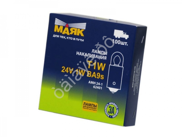 Лампа T1W 24V 1W BA9s "Маяк"/100
