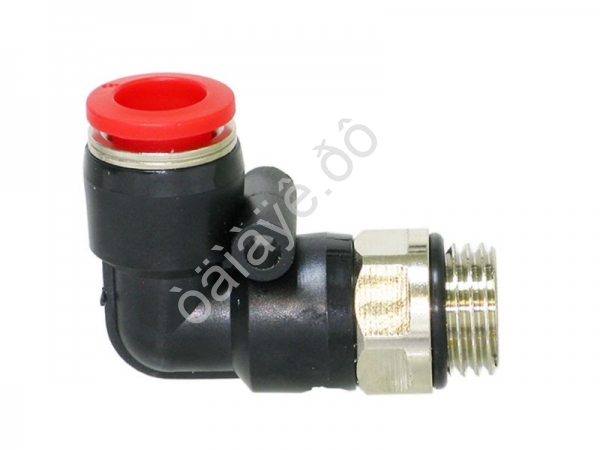 Фитинг пластик PU угловой 1/4 х 8 mm наруж. резьба Фитинг пластик PU угловой 1/4 х 8 mm наруж. резьба