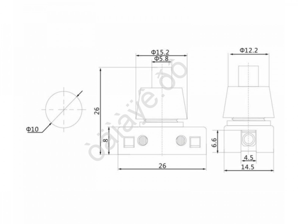 Выключатель-кнопка 250V 2А (2с) ON-OFF белый (PBS-17A) (для настольной лампы) REXANT