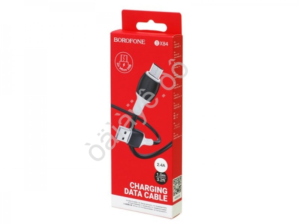 Дата-кабель универ. MicroUSB 1м, 2.4А, Borofone черный BX84