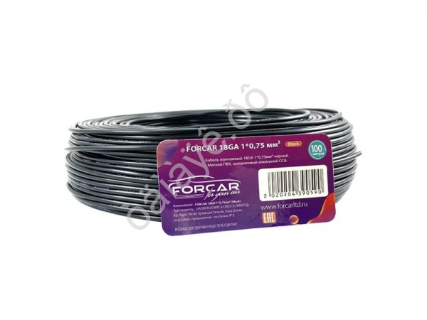 Провод одинарный (0,75) FORCAR черный (100м) 1/10 Провод одинарный (0,75) FORCAR черный (100м) 1/10