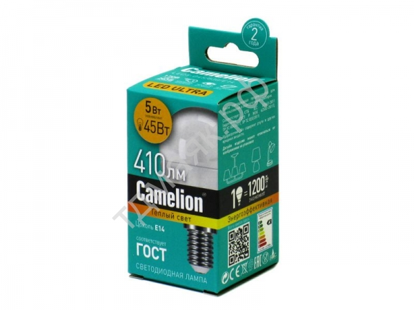 Лампа светодиодная "Camelion" LED5-G45/830 E14 5Вт