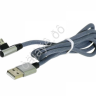 Дата-кабель универ.  MicroUSB  М5  (2Ам) Угловой тканевый