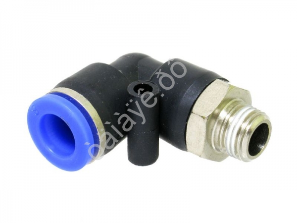 Фитинг пластик PU угловой 1/8 х 8 mm наруж. резьба Фитинг пластик PU угловой 1/8 х 8 mm наруж. резьба