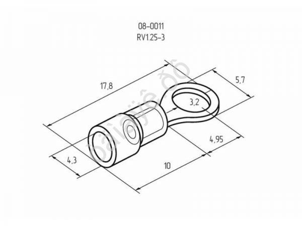 Клемма с изол. кольцо REXANT Ø3,2мм (100шт) VR 125-3