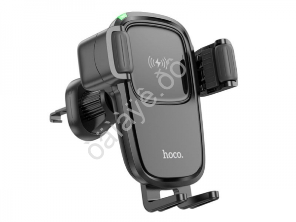 Держатель телефона на воздуховод с беспроводной зарядкой механический, черный HOCO HW1 Hoco