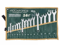 Набор ключей комбинированных 16пр. 6-19,22,24мм Rockforce на полотне (5161P Premium)