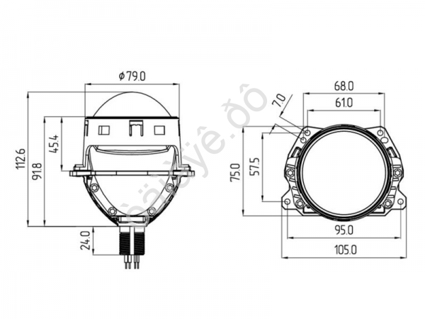 Светодиодные BiLED модули TECHNIK DIVISION, линзованные, бескорпусные, 12В, 45Вт, 6000К, 3 дюйма, комплект. Арт.: TD01K5