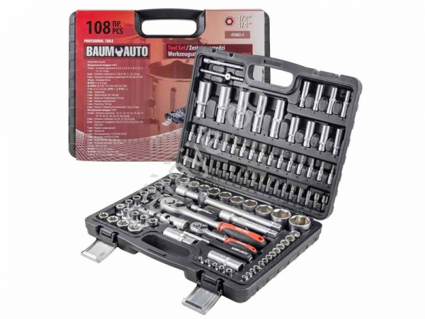 Набор инструмента 108пр. 1/2",1/4" (6гр.)(4-2мм)  Baum Auto