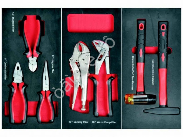 Тележка инструментальная 7-полочная с набором инструментов 196пр. и боковой секцией МАЯКАВТО™_