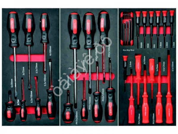 Тележка инструментальная 7-полочная с набором инструментов 196пр. и боковой секцией МАЯКАВТО™_