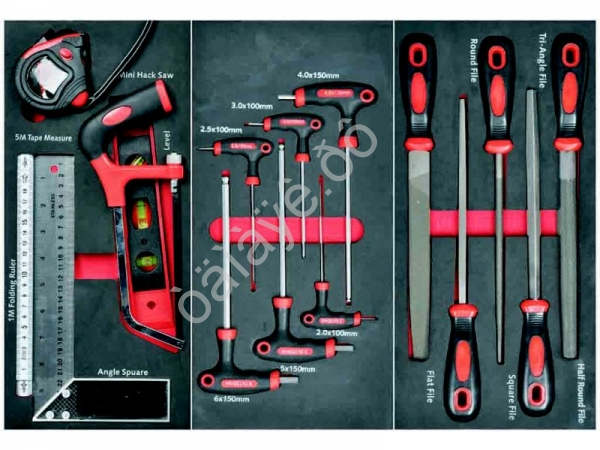 Тележка инструментальная 7-полочная с набором инструментов 196пр. и боковой секцией МАЯКАВТО™_