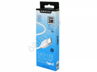 Дата-кабель универ. USB--Type-C 3м, 3А, белый BOROFONE BX14 Borofone