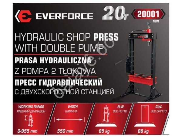 Пресс гидравлический с двухскоростной станцией, 20т Everforce (20001)