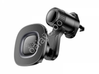 Держатель телефона на дефлектор поворотный, магнитный, черный/металлический серый HOCO H74 Hoco