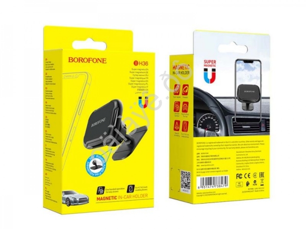 Держатель телефона магнитный на панель, черный Borofone BH36 Держатель телефона магнитный на панель, черный Borofone BH36