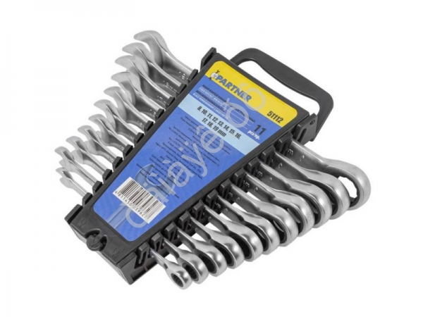 Ключи комбинированные трещоточные (8,10-19мм), набор 11пр. 51112 Partner