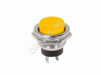 Выключатель-кнопка металл 250V 2А (2с) OFF-(ON) Ø16.2 желтая (RWD-306) REXANT