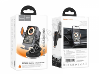 Держатель телефона на панель с беспроводной зарядкой с сенсорным удержанием, серебристый с прозрачной панелью HOCO HW8 Hoco