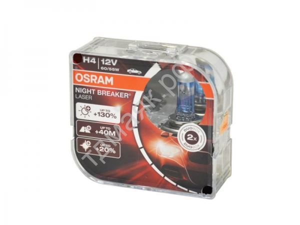 Лампа Osram H4 12V60/55W +130%  P43t NIGHT BREAKER LASER