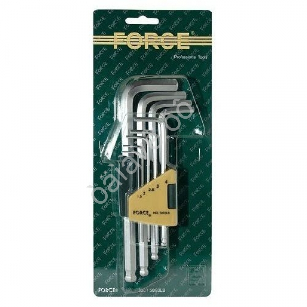 F5093LВ Набор ключей-шестигран. длинных с шаром  9предм.  /1/10