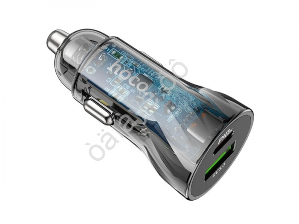 АЗУ в прикуриватель 1USB3.0 Quick Charger+1PD Type-C(30W), черный HOCO Z47A Hoco