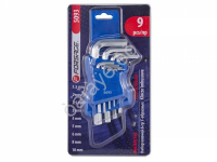 Набор ключей Г-образных 6-гранных 9пр. (1.5, 2, 2.5, 3-6, 8, 10мм)в пластиковом держателе /1/12 Forsage