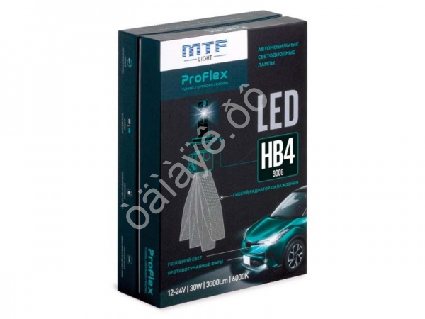 Светодиодные лампы MTF LIGHT серия ProFLEX HB4(9006), 6000K, 3000lm, 12-24V, 30W, NO FAN, 2шт.