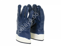 Перчатки нейтриловые "КРАГА" манжет синие /12/288