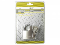 Замок навесной Бастион-5, хромированный латунный корпус, с защитой закаленной дужки, 40 мм, Pobedit