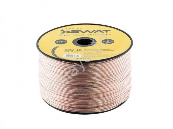 Провод двойной  2х0.75мм, прозрачный 200м. SWAT /1/5