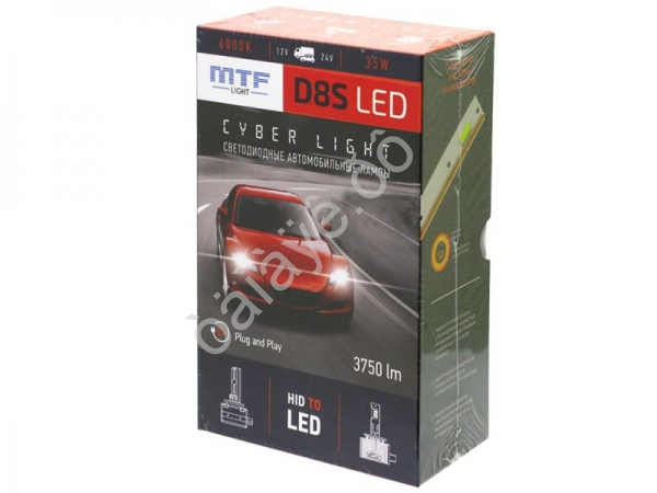 Светодиодные лампы MTF Light, серия CYBER LIGHT, D8S, 42V, 35W, 3750lm, 6000K, кулер, комплект. Светодиодные лампы MTF Light, серия CYBER LIGHT, D8S, 42V, 35W, 3750lm, 6000K, кулер, комплект.