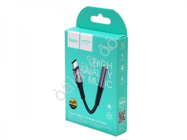 Аудиокабель - конвертер Type-C для подключения к наушников с разъемом 3.5 Jack, 0,12м, серый HOCO LS33 (33шт в уп) Hoco Аудиокабель - конвертер Type-C для подключения к наушников с разъемом 3.5 Jack, 0,12м, серый HOCO LS33 (33шт в уп) Hoco