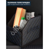 Органайзер в багажник из эко-кожи, цвет черный с синей строчкой ромб (размеры 70*30*30см)