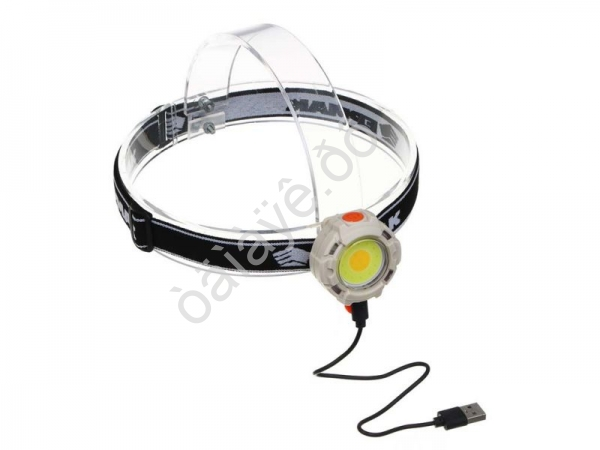 Фонарь на голову ЕРМАК COB, 6 режимов, 500мАч, зарядка Type-C, пластик, красный свет, 53х34х53 мм