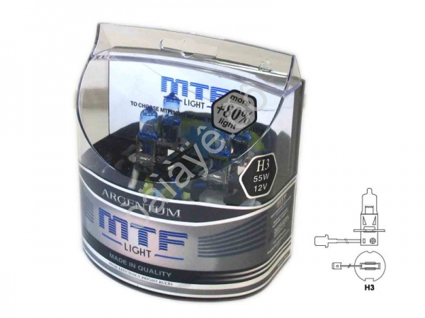 Набор ламп MTF H3 12V55W Argentum+80% 4000K (Корея) Набор ламп MTF H3 12V55W Argentum+80% 4000K (Корея)