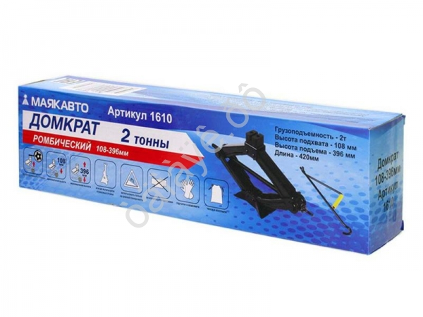 Домкрат ромбический 2т h=108-396мм с резиновой накладкой (L-420мм) МАЯКАВТО™ /1/10_