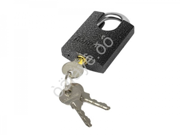 Замок навесной Бункер-4, стальной корпус, с защищенной закаленной дужкой 50мм,  Политех  /1/6