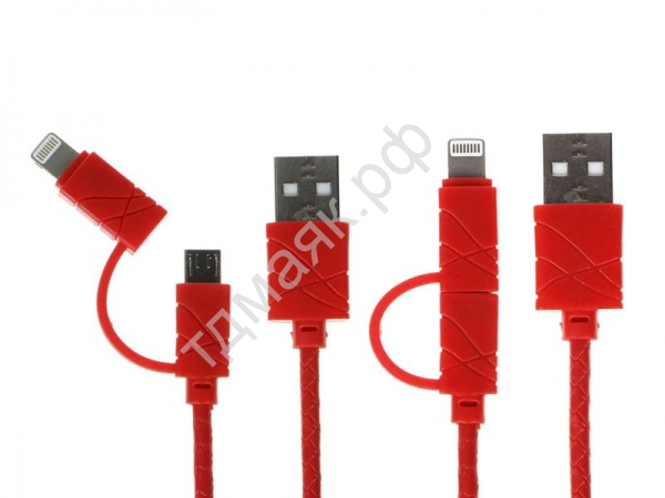 USB кабель  2в1 LightningMicroUSB, 1м, 2А FORZA  /1/10