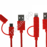 USB кабель  2в1 LightningMicroUSB, 1м, 2А FORZA  /1/10