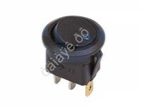 Переключатель 12V 16A (3c) ON-OFF круглый черный с синей/10