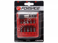Набор бит-торкс  с битодержателем 11пр. (T 7,8,9,10,15,20,25,27,30,40-25мм) Forsage