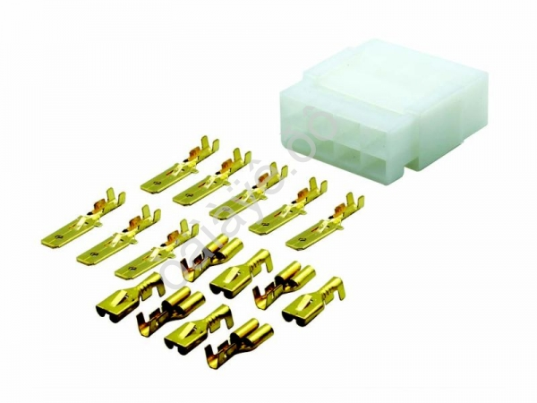 Монтажный разъем 8 контактов (6.3мм) без провода, негерметичный, комплект (приемная и ответная части AVY-0250 /10 Монтажный разъем 8 контактов (6.3мм) без провода, негерметичный, комплект (приемная и ответная части AVY-0250 /10