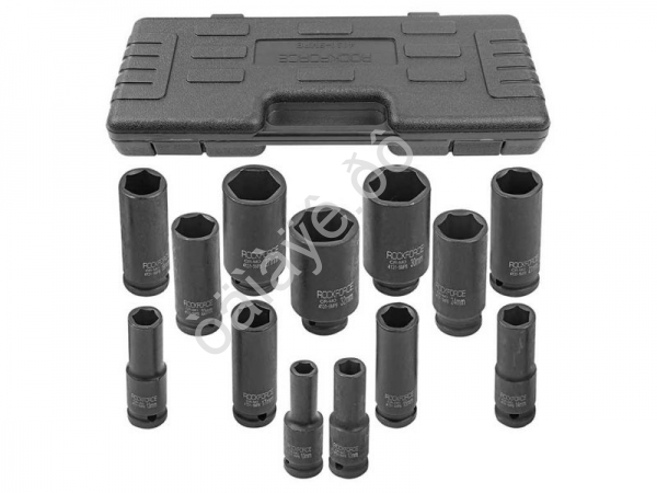 Набор головок ударных глубоких,1пр.,1/2" (10, 12-15, 17, 19, 21, 22, 24, 0, 2мм),в кейсе RockFORCE Набор головок ударных глубоких,1пр.,1/2" (10, 12-15, 17, 19, 21, 22, 24, 0, 2мм),в кейсе RockFORCE
