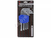 Ключи Г-обр. TORX, н-р 15пр. (Т6,T7,T8,T9,0,5,Т20, Т25,Т27,Т0,Т40,Т45,Т50,Т55,Т60) Forsage Ключи Г-обр. TORX, н-р 15пр. (Т6,T7,T8,T9,0,5,Т20, Т25,Т27,Т0,Т40,Т45,Т50,Т55,Т60) Forsage