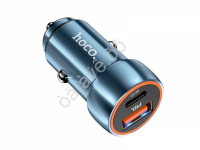 АЗУ в прикуриватель 1USB3.0 Quick Charger+1PD Type-C(20W), синий HOCO Z46A Hoco