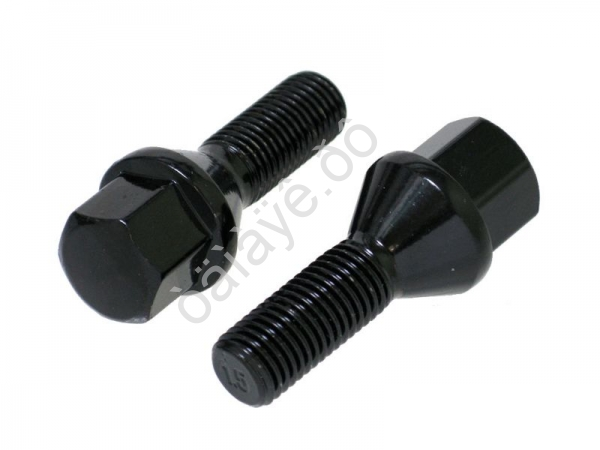 Болт М12*1,50*28, конус, ключ 17, черный хром /20 Болт М12*1,50*28, конус, ключ 17, черный хром /20